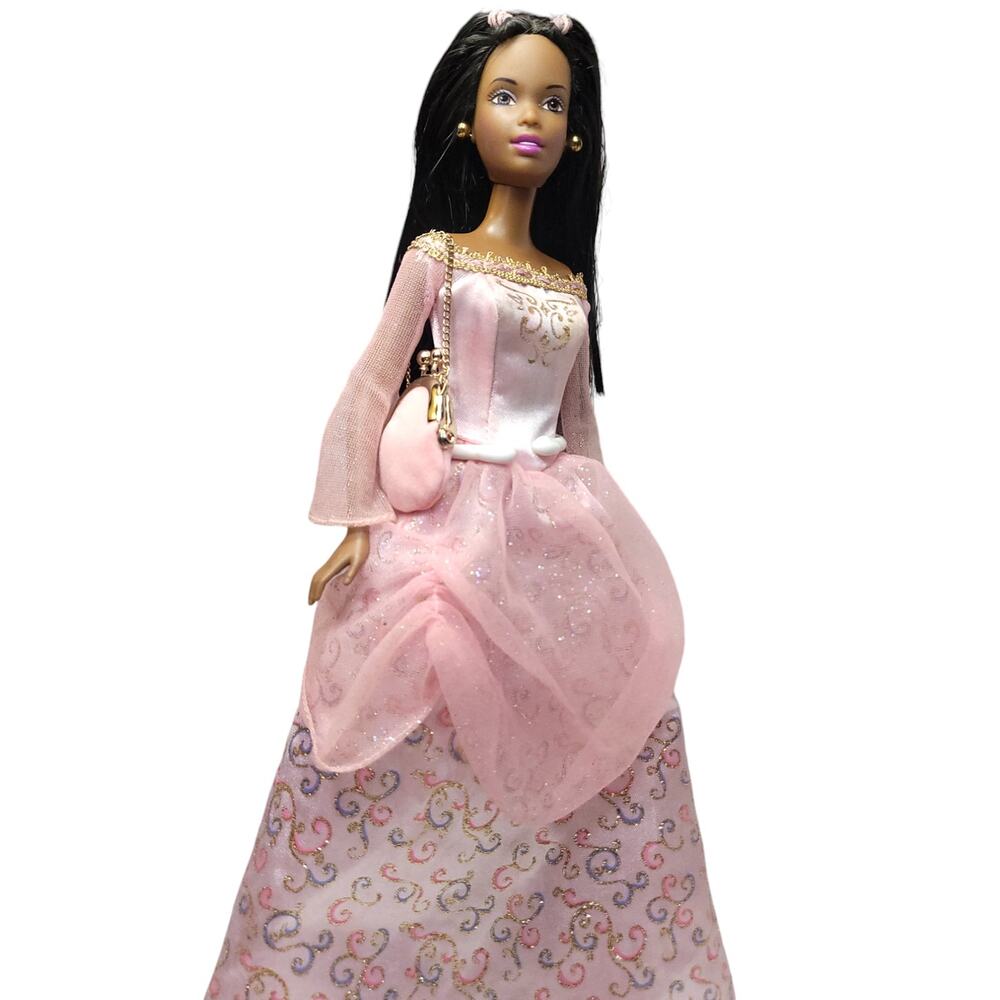 Princess Palace Barbie Dress on African American Barbie With Pink Purse